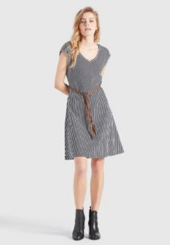 Khujo LEIFA - Freizeitkleid - Dunkelblau-weiß Gestreift -Khujo Store 9764519df4154983ba63e28a82b195b0