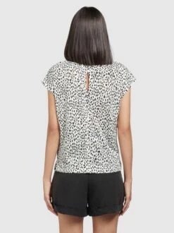 Khujo Damen T-Shirt - TALAJA2 GEPARD AOP -Khujo Store Damen T Shirt TALAJA2 GEPARD AOP pdstandard 624974 0001 modelback 1