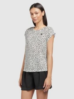 Khujo Damen T-Shirt - TALAJA2 GEPARD AOP -Khujo Store Damen T Shirt TALAJA2 GEPARD AOP pdstandard 624974 0001 modelside 1