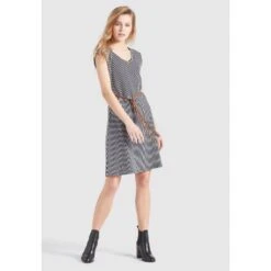 Khujo Jerseykleid »khujo Kleid LEIFA«, Aus Gestreiftem Jersey Mit Abnehmbarem Gürtel